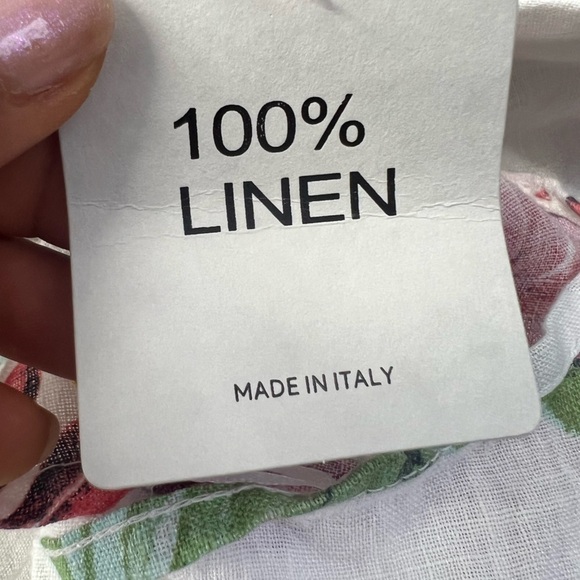 Lungo L’Arno white tropical 100% linen dress size medium midi maxi - Picture 11 of 12